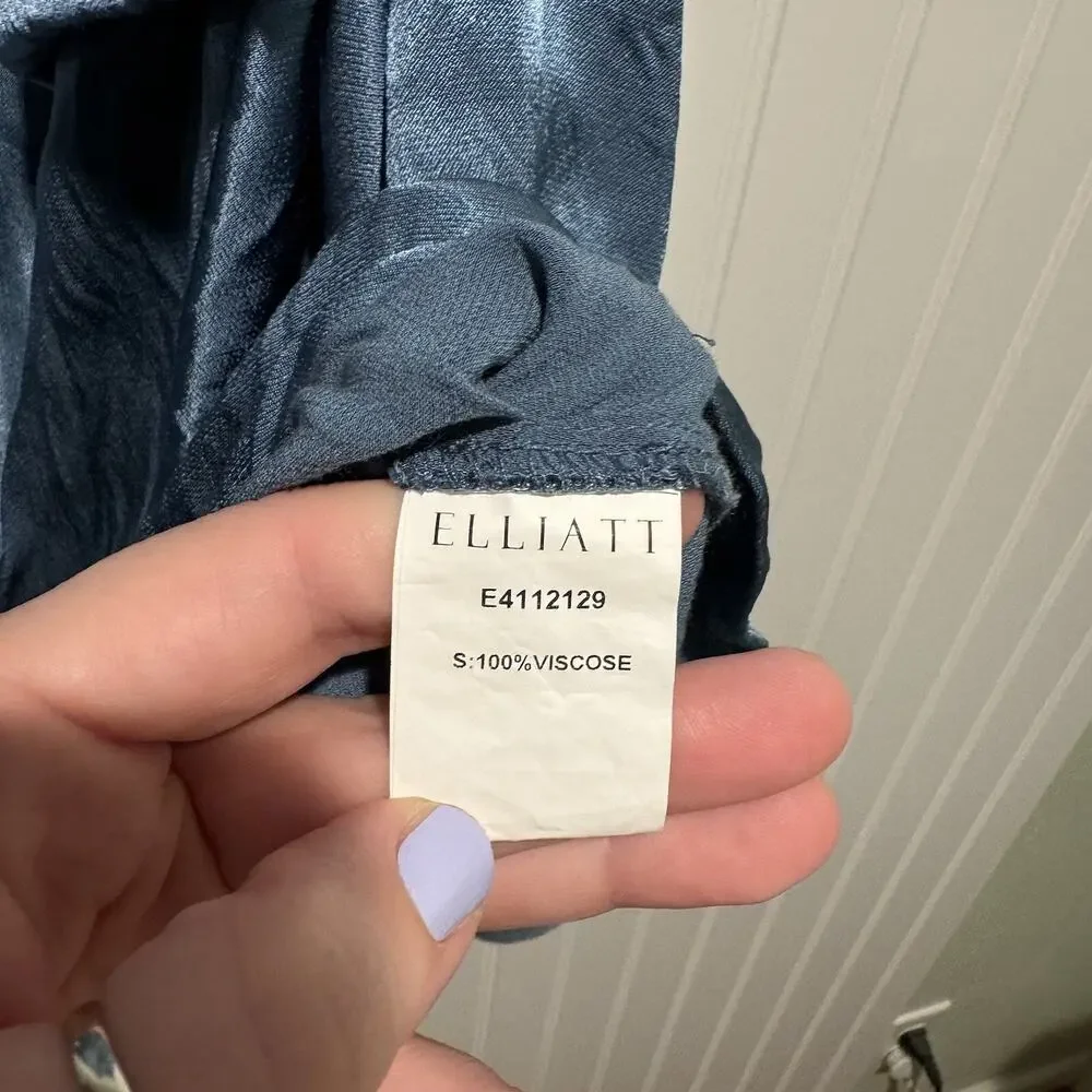 Elliatt Saronic One Shoulder Mini Dress Blue Satin Size XL - Picture 8 of 9